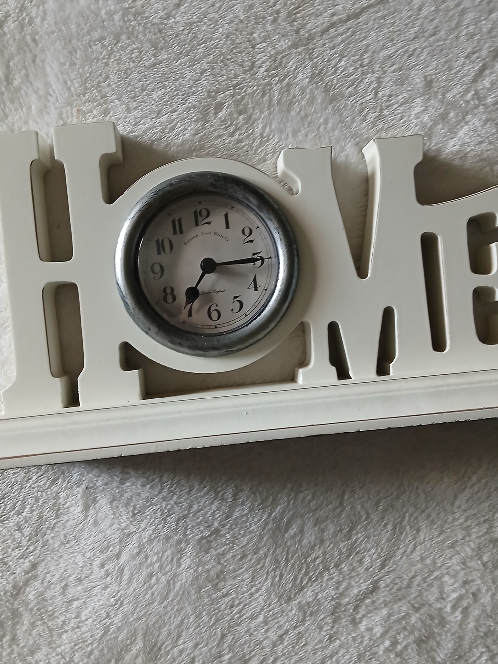 "Home" Mantle Style Clock Decor [Close To 12" Wide]